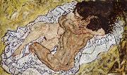 Egon Schiele Embrace oil on canvas